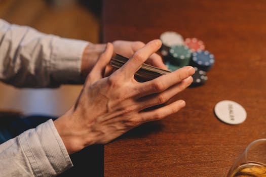 poker player studying game simulations